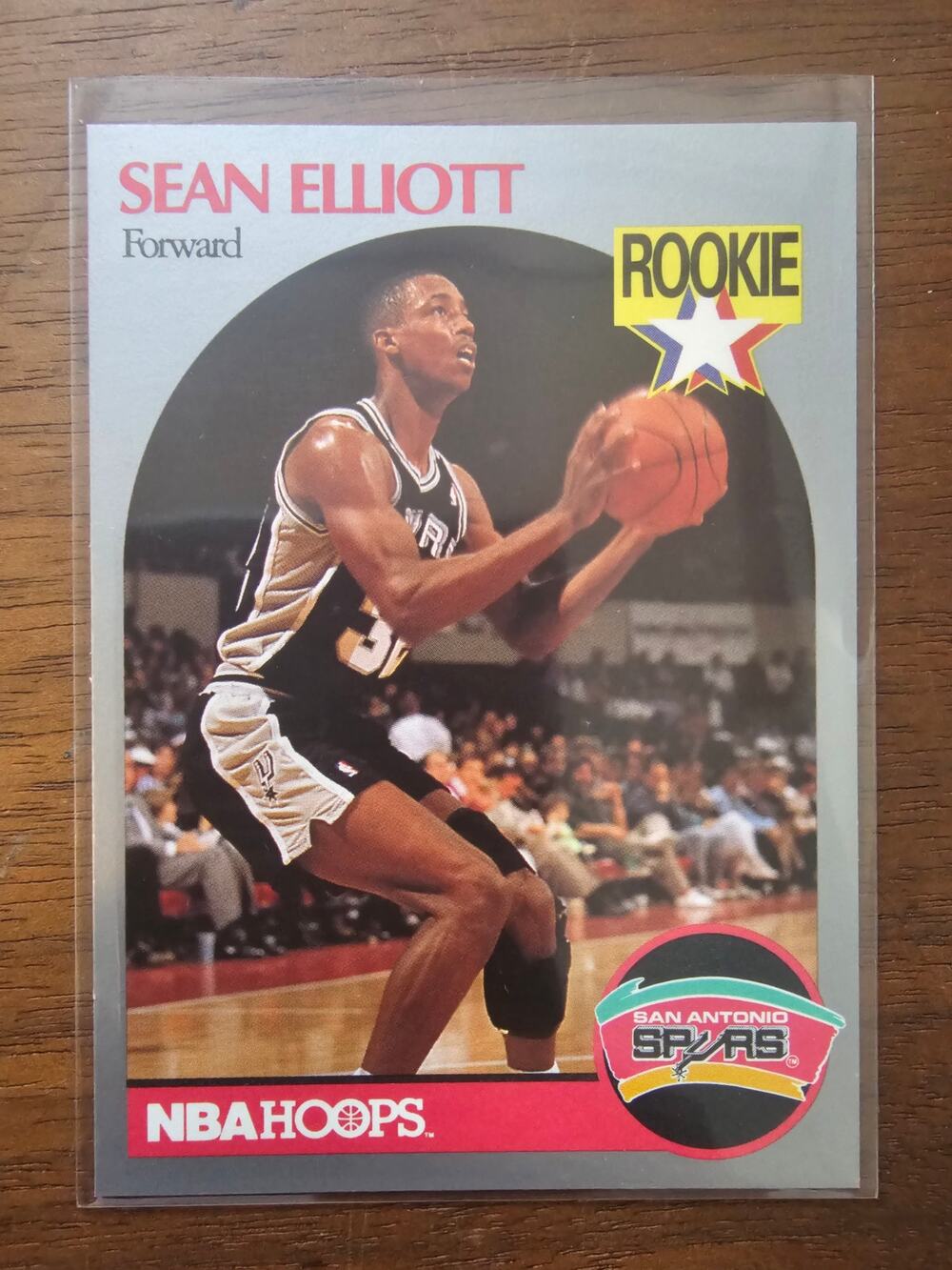 Sean Elliott 1990-1991 NBA Hoops #267 - Rookie - San Antonio Spurs - Fresh Pull